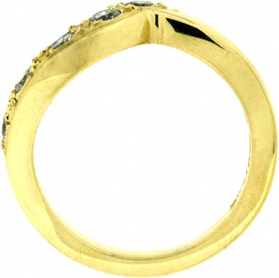 Shaped & Diamond Set Wedding Ring